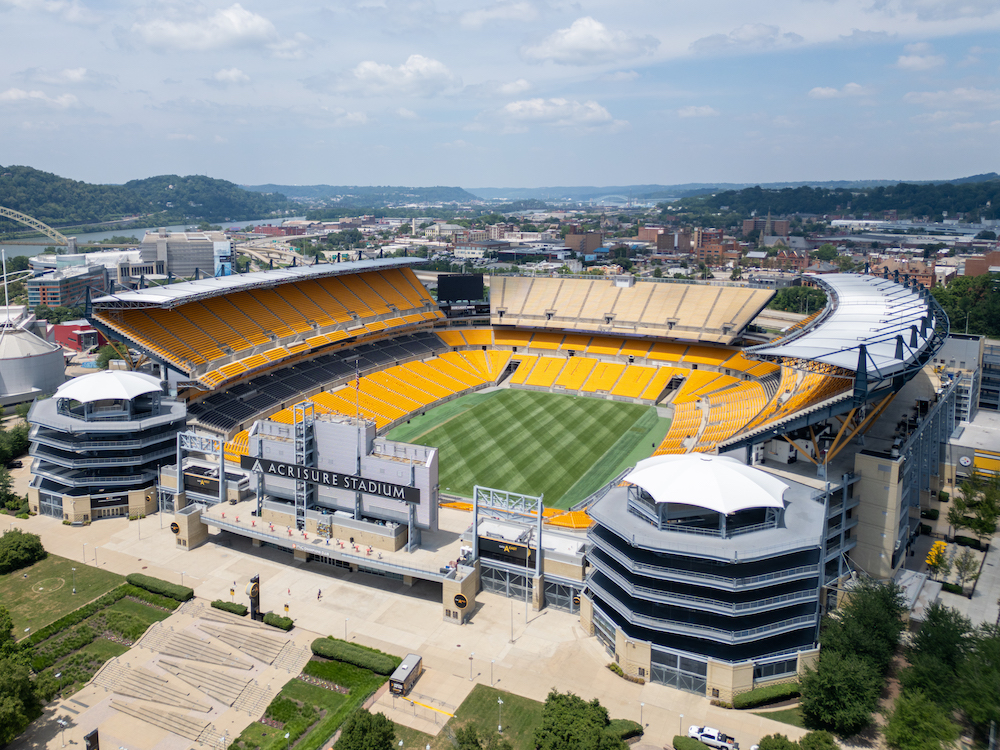 Acrisure stadium in drone photo