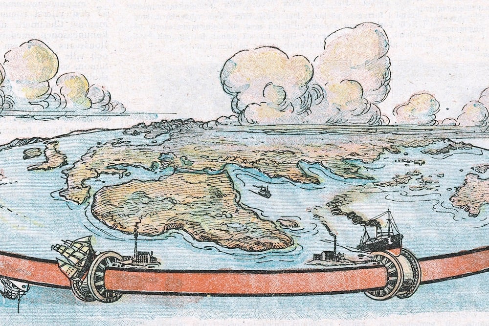 Depiction Of A Flat Planet Earth. Date: 1922